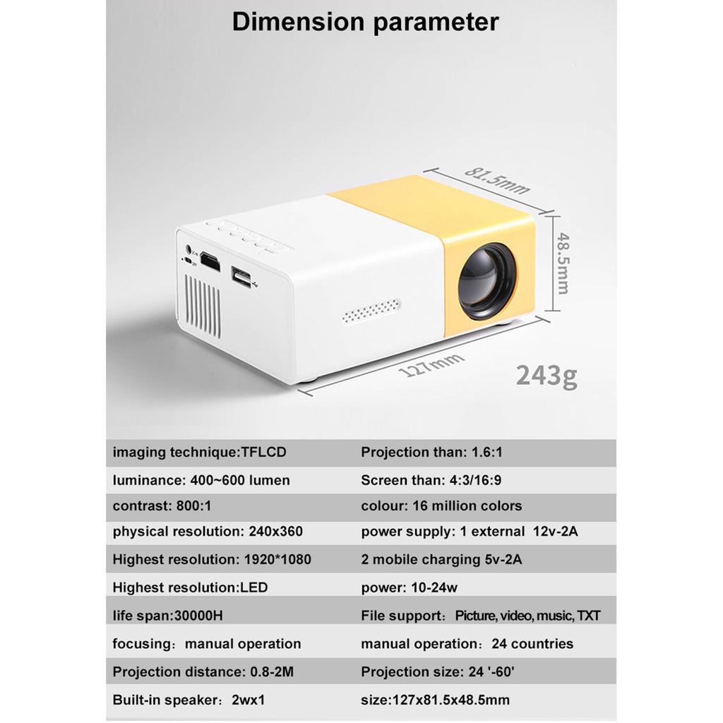 Waiyo YG300 Mini videoprojector